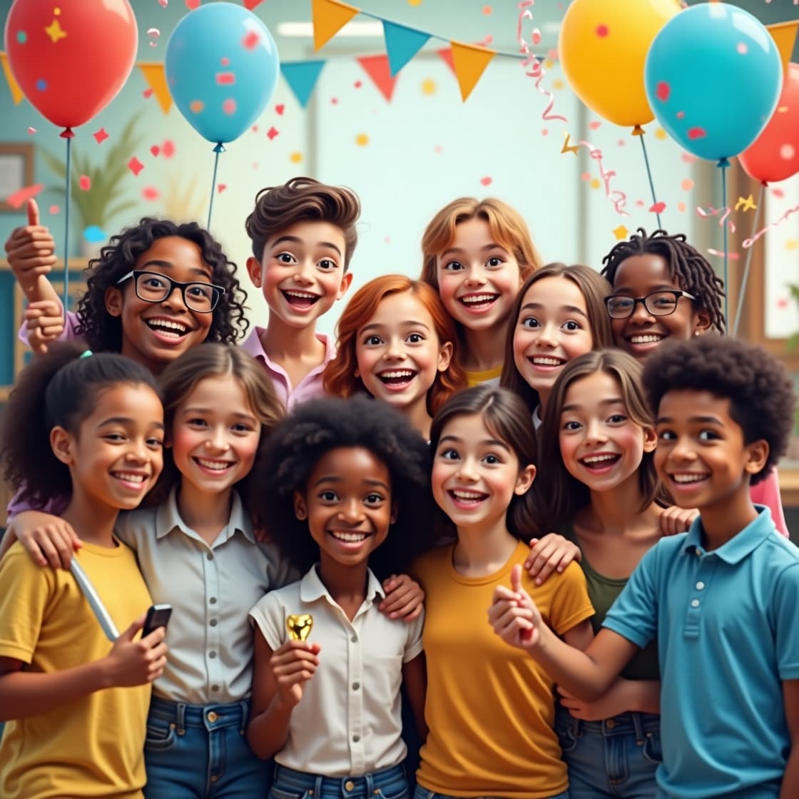 Students celebrating success