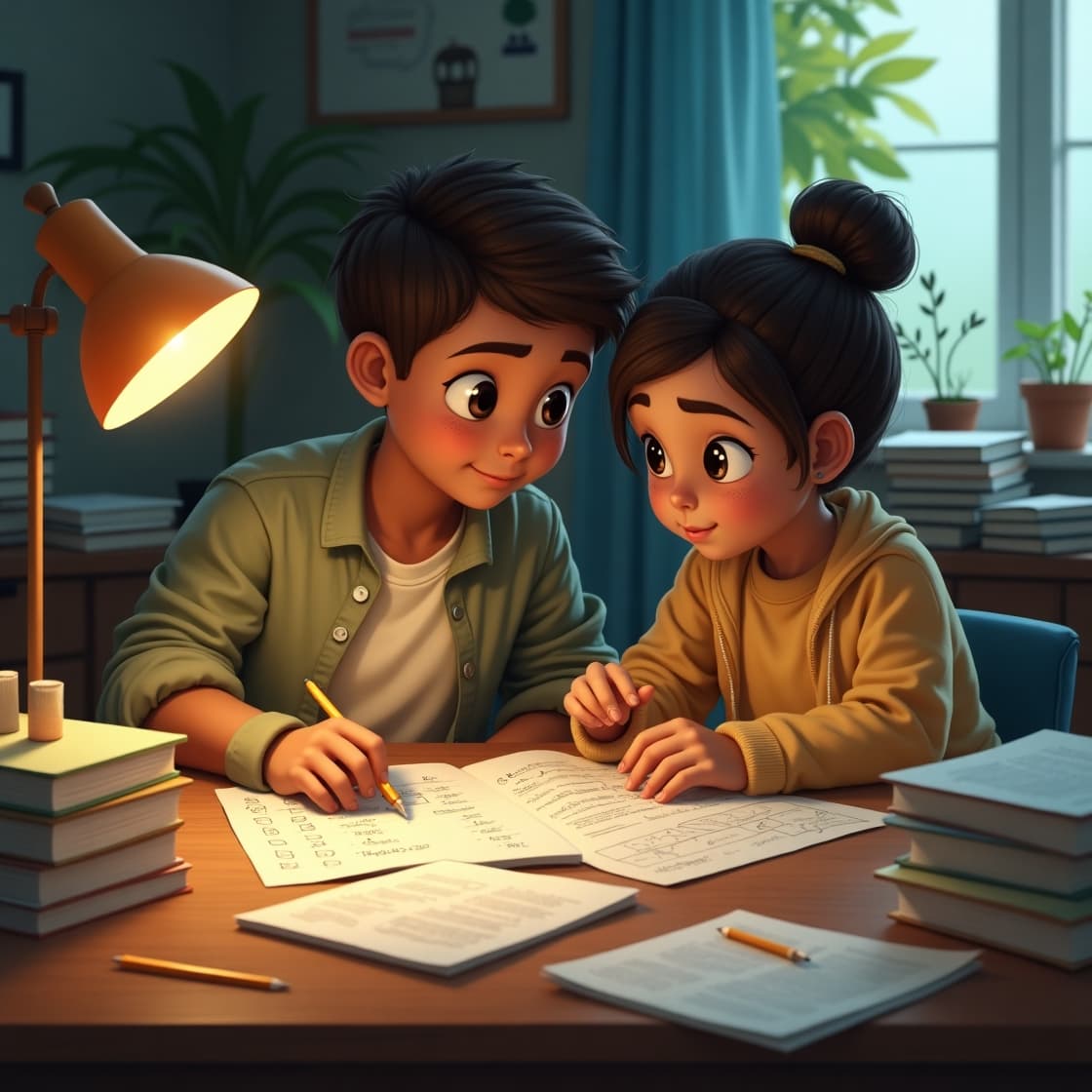 Parent helping child study
